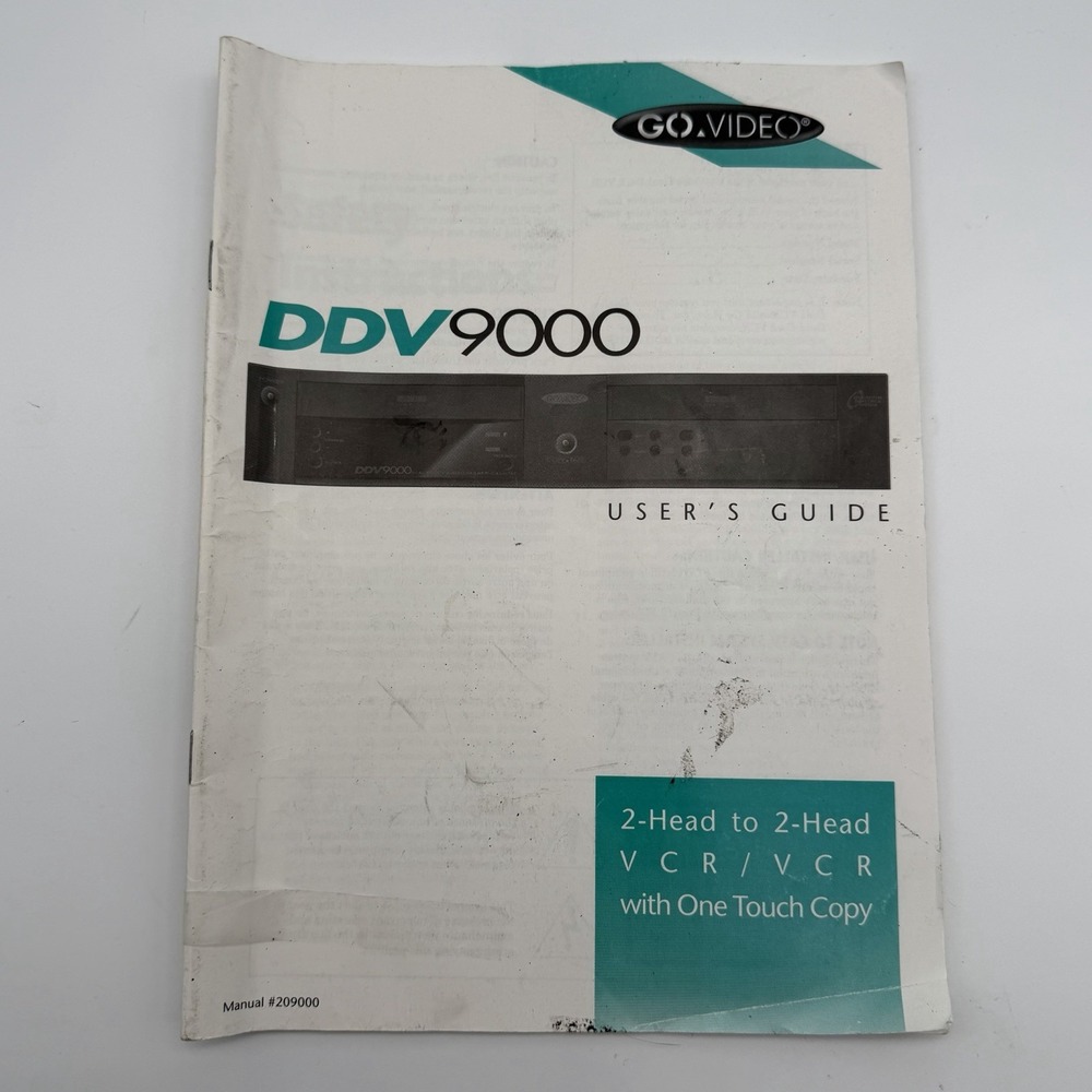 Go-Video DDV9000 Dual Deck VCR VCR User's Guide Owner Manual Original 1998